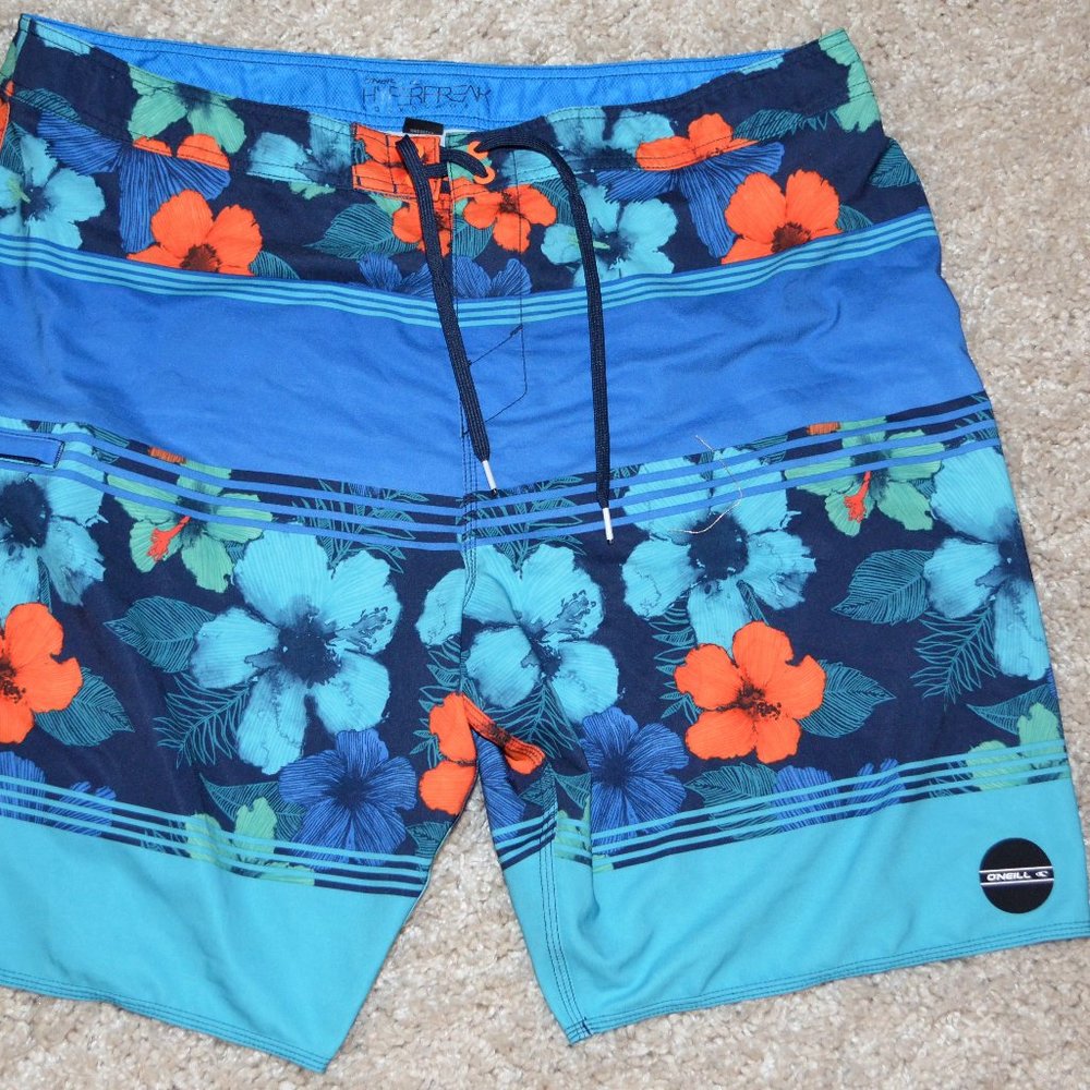 O'Neill Hyperfreak Board Shorts 40 Swim Trunks Blu